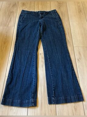 Vtg Tommy Hilfiger Y2K Wide Leg Denim Trousers Jeans Flap Pocket 4S / 4 Short